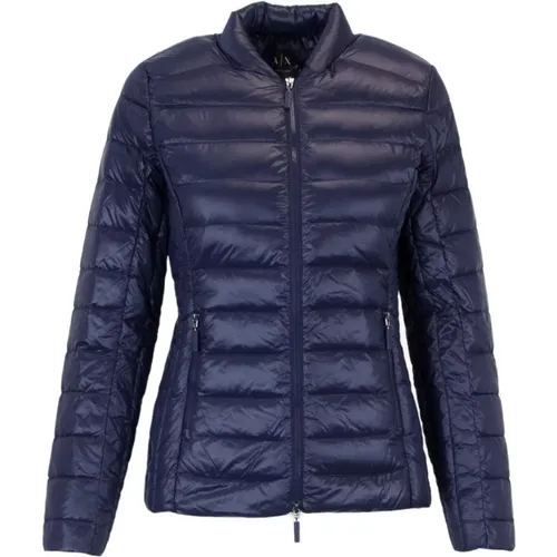 Blaue Jacke mit Reißverschluss für Frauen , Damen, Größe: XL - Armani Exchange - Modalova