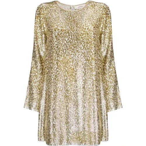 Short Lurex Dress - Gold , female, Sizes: XS, S - Jucca - Modalova