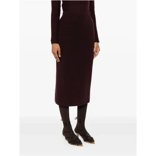 Burgundy Midi Skirt , female, Sizes: M, XS - Fabiana Filippi - Modalova