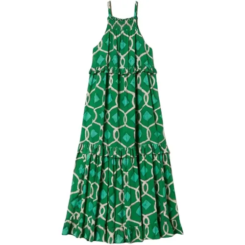 Long Printed Muslin Dress , female, Sizes: S, M, XS - Twinset - Modalova