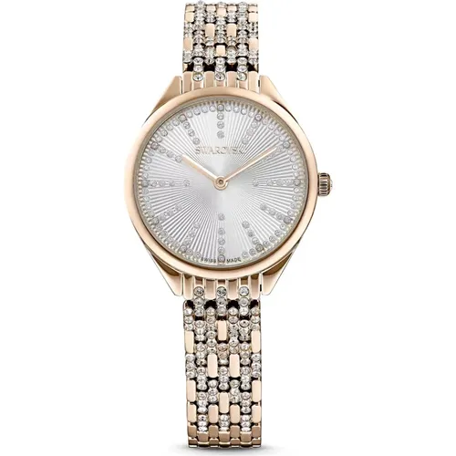 Damen Uhr Attract 5610484 Goldfarben mit Kristallarmband Quarzwerk - Swarovski - Modalova