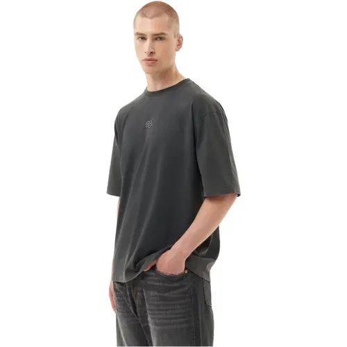 T-Shirt Boxy Bestickt Vintage Schwarz - Filling Pieces - Modalova