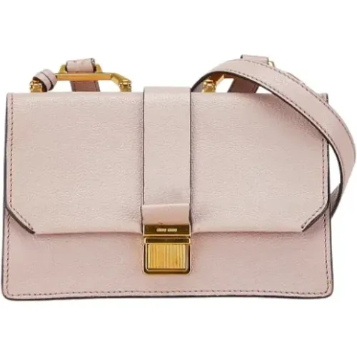 Pre-owned Cross Body Bags, female, , Size: ONE SIZE Pre-owned Leather shoulder-bags - Miu Miu Pre-owned - Modalova