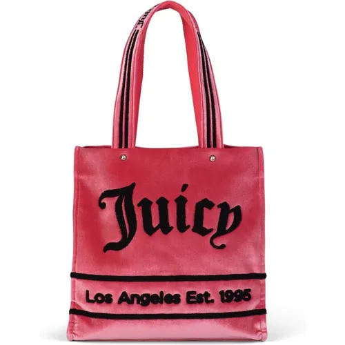 Velvet Tote Bag Candy Pink/Black - Juicy Couture - Modalova