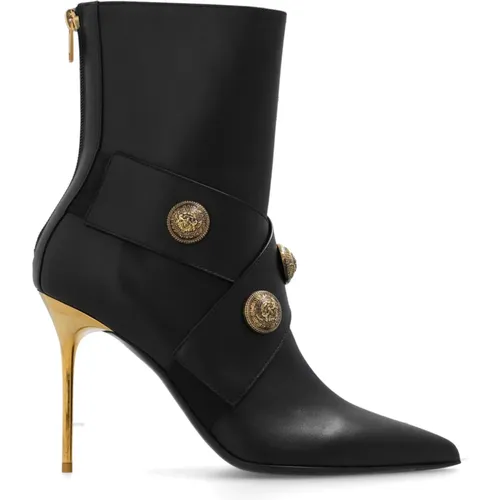 Heeled ankle boots , female, Sizes: 7 UK, 4 1/2 UK - Balmain - Modalova