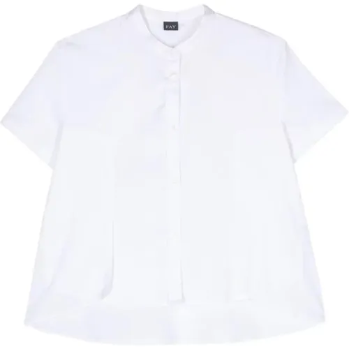 Abgerundete und geschnittene weiße Hemden - Fay - Modalova