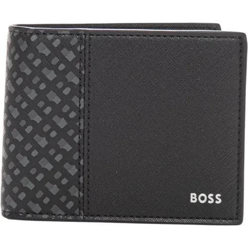 Leather Trifold Wallet with Cardholder Compartments , male, Sizes: ONE SIZE - Boss - Modalova