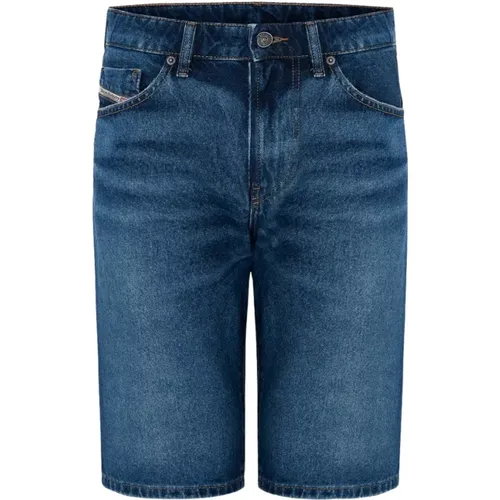 Denim Bermuda Shorts in Gewaschenem Blau,Schmal geschnittene Shorts aus Denim - Diesel - Modalova