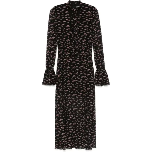 V-Neck Puff Sleeve Dress , female, Sizes: M, XS, S - Rotate Birger Christensen - Modalova