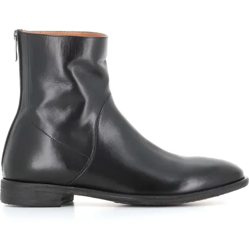 Ankle Boots, male, , Size: 11 US Leather Zipper Boots with Rubber Sole - Alberto Fasciani - Modalova