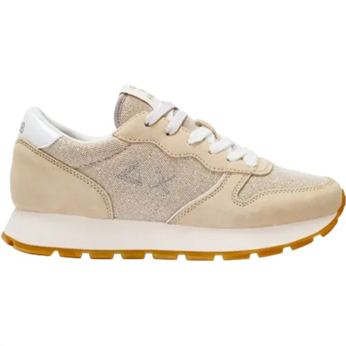 Glitzer Textil Sneakers in Gold , Damen, Größe: 37 EU - Sun68 - Modalova