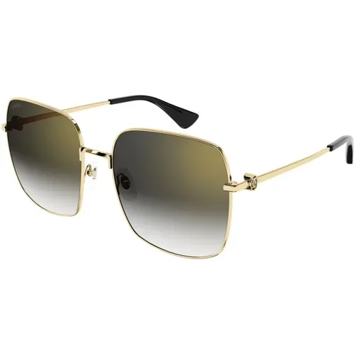 Gold and Grey Ct0401S Sunglasses , unisex, Sizes: 60 MM - Cartier - Modalova