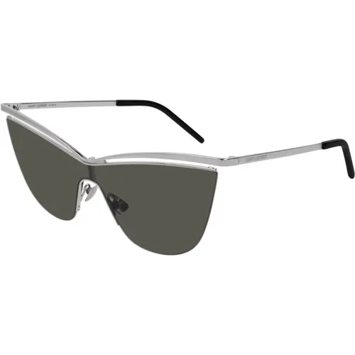 SL 249-002 Sonnenbrille Silber Grau , Damen, Größe: ONE Size - Saint Laurent - Modalova
