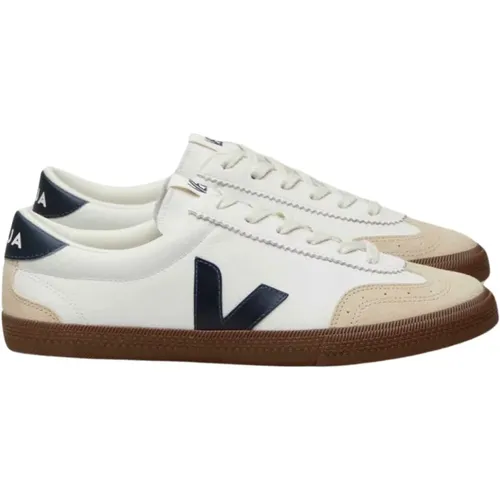 Sneakers, male, , Size: 5 US White Leather Volley Sneakers - Veja - Modalova