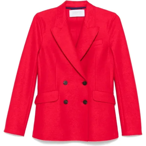 Blazers, female, , Size: M Double-Breasted Fleece Jacket - Harris Wharf London - Modalova