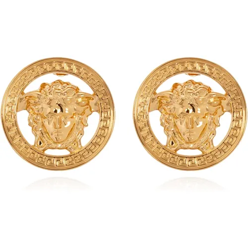 Earrings, female, , Size: ONE SIZE Earrings with logo - Versace - Modalova