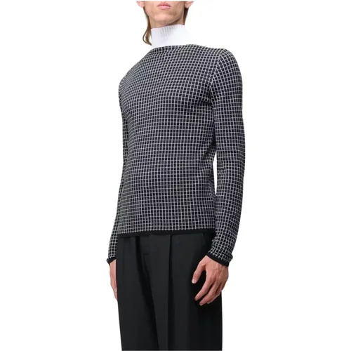 Turtlenecks, male, , Size: L Check Jacquard Cotton Top - Marni - Modalova