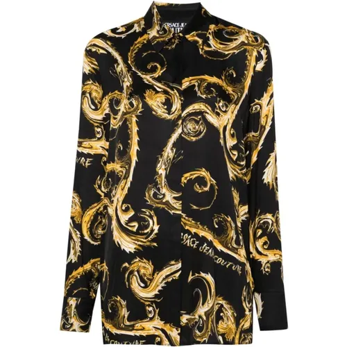 Shirts, female, , Size: XS Black Shirts for Women Aw24 - Versace Jeans Couture - Modalova