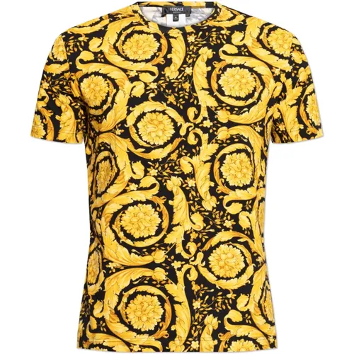 T-Shirts, male, , Size: 2XL Lingerie T-shirt with Barocco print - Versace - Modalova