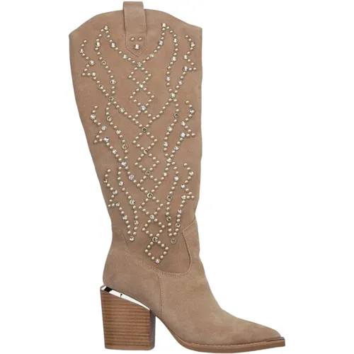 Studded Block Heel Boot , female, Sizes: 2 UK, 7 UK, 5 UK, 6 UK, 4 UK, 3 UK - Alma en Pena - Modalova