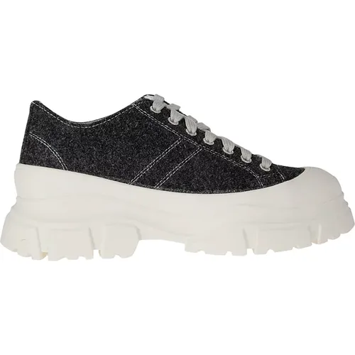 Wool ankle sneakers with high sole , female, Sizes: 8 UK, 6 UK, 3 UK, 5 UK, 4 UK, 7 UK - Sofie D'hoore - Modalova