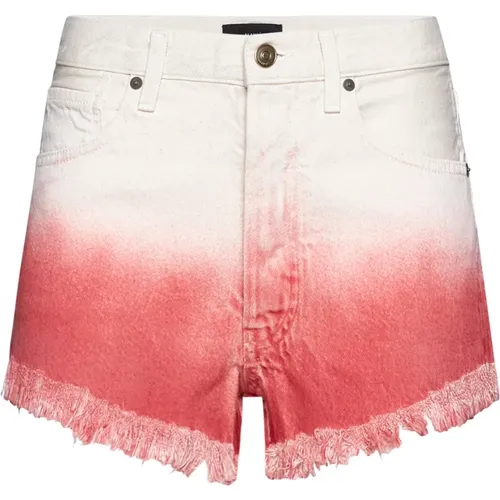 Bright Red Denim Shorts Raw Denim , female, Sizes: W28, W30, W29, W27 - Alanui - Modalova