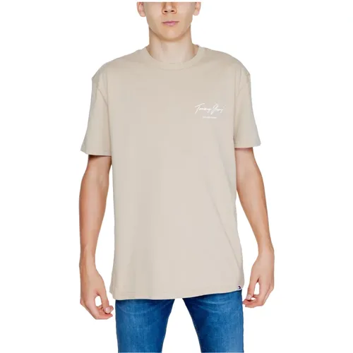 Gold Print Rundhals T-Shirt Herren , Herren, Größe: M - Tommy Hilfiger - Modalova