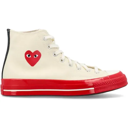 Off White Canvas High Top Sneakers - Comme des Garçons Play - Modalova