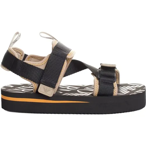 Sporty Platform Sandals with Velcro Straps , male, Sizes: 7 UK, 8 UK, 5 UK, 11 UK - Emporio Armani - Modalova