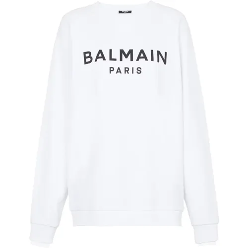 Sweatshirts, male, , Size: 2XL Paris printed sweatshirt - Balmain - Modalova