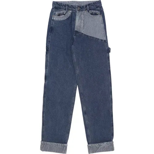 Baggy Denim Arbeitshose Blau/Weiß , Herren, Größe: W28 - Karl Kani - Modalova