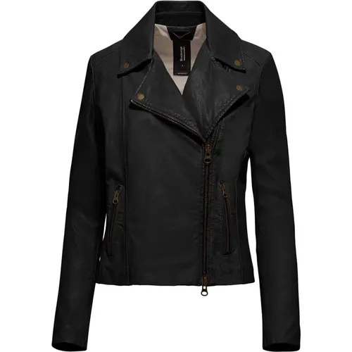 Leather Jackets, female, , Size: S Leather Biker Jacket - BomBoogie - Modalova