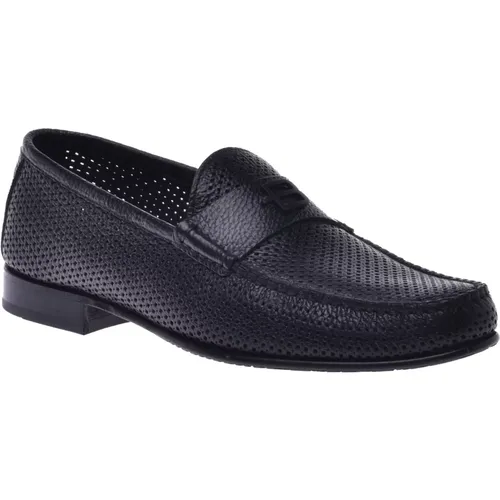 Loafer in perforated calfskin , male, Sizes: 10 UK, 12 UK, 11 UK, 8 UK, 8 1/2 UK, 9 UK, 7 UK, 9 1/2 UK - Baldinini - Modalova