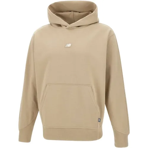 Hoodies, male, , Size: XS Cozy Cotton Hooded Sweatshirt Sand - New Balance - Modalova