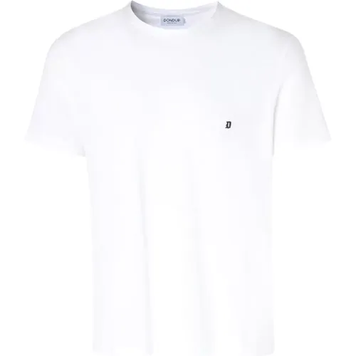 Weißes Regular Fit T-Shirt , Herren, Größe: L - Dondup - Modalova