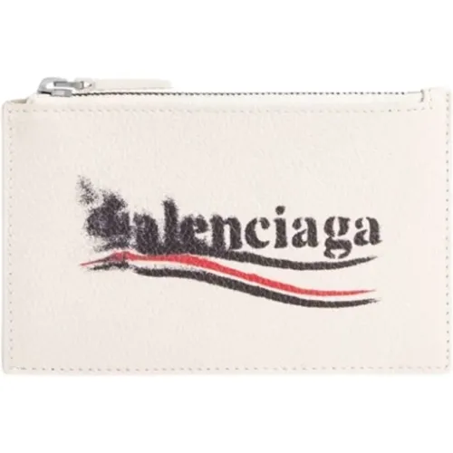 Leder Geldbörse mit Logoaufdruck - Balenciaga - Modalova