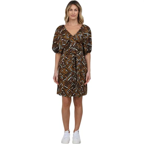 Short Dresses, female, , Size: M Flared Cotton Satin Dress - Weekend Max Mara - Modalova