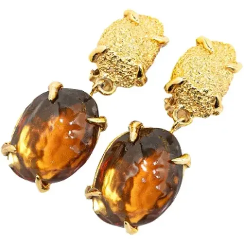 Pre-owned Metal earrings , female, Sizes: ONE SIZE - Yves Saint Laurent Vintage - Modalova