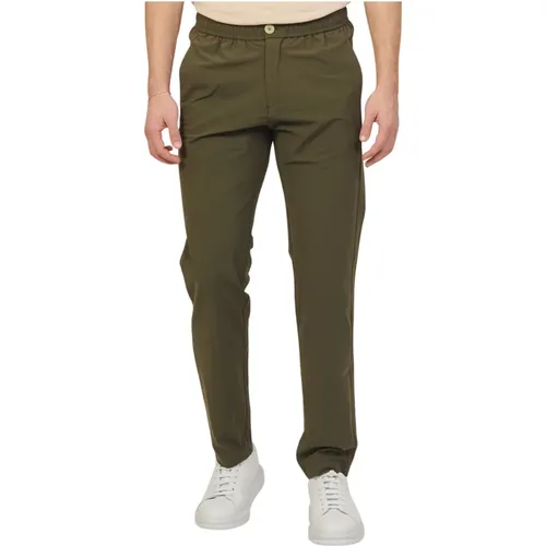 Militärgrüne Stretch-Herrenhose , Herren, Größe: XL - Suns - Modalova