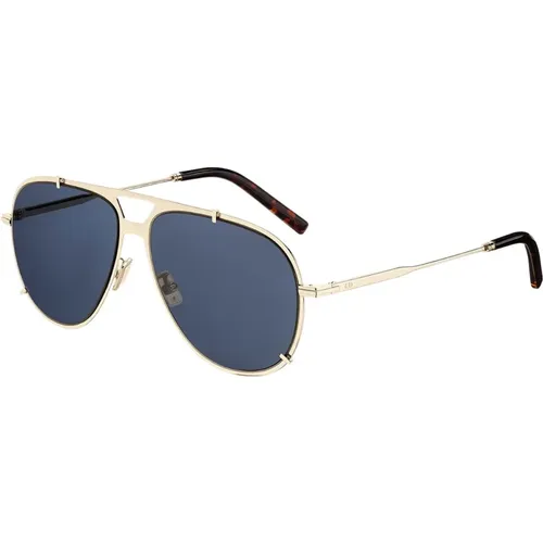 Gold Frame Blue Lens Sunglasses , male, Sizes: 59 MM - Dior - Modalova