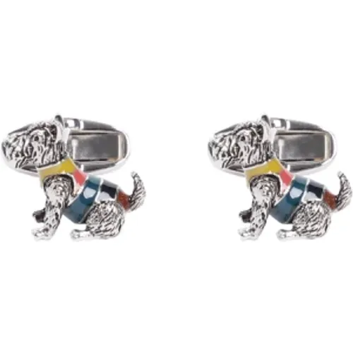 Cufflinks & Tie Clips, male, , Size: ONE SIZE Silver Dog Cufflinks - PS By Paul Smith - Modalova