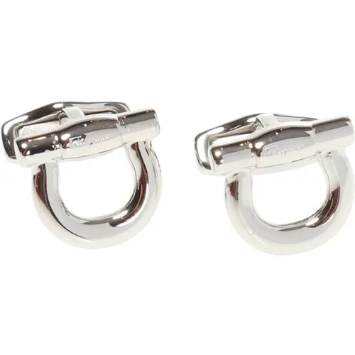 Cufflinks & Tie Clips, male, , Size: ONE SIZE Logo cuff links - Salvatore Ferragamo - Modalova