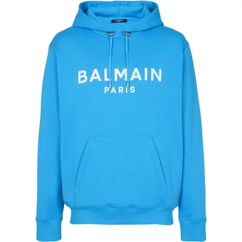 Printed Paris hoodie , male, Sizes: S - Balmain - Modalova