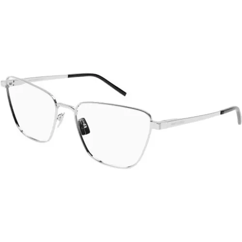 SL 551 OPT Silver Transparent Glasses , unisex, Sizes: 57 MM - Saint Laurent - Modalova