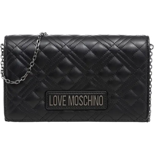 Shoulder Bags, female, , Size: ONE SIZE Chic Shoulder Bag with Magnet Closure - Love Moschino - Modalova