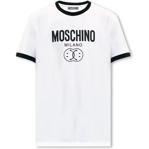 T-shirt with logo , male, Sizes: M - Moschino - Modalova