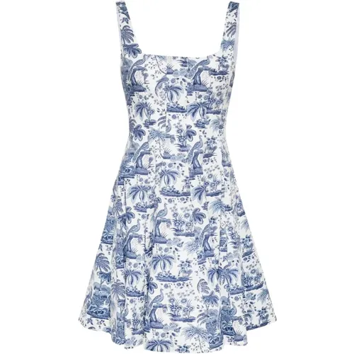 Short Dresses, female, , Size: M Graphic Print Blue/White Dress - Staud - Modalova