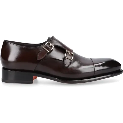 Calf Leather Monk Shoes , male, Sizes: 12 UK, 9 1/2 UK, 9 UK, 8 UK, 7 1/2 UK - Santoni - Modalova