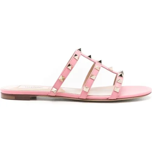 Rockstud Flat Sandals , female, Sizes: 2 UK, 2 1/2 UK - Valentino Garavani - Modalova