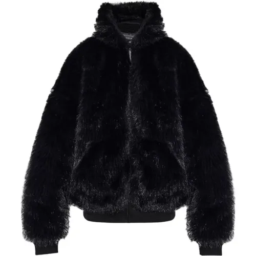 Faux-Fur Ski Jacket with Hood , female, Sizes: XS, S - Balenciaga - Modalova